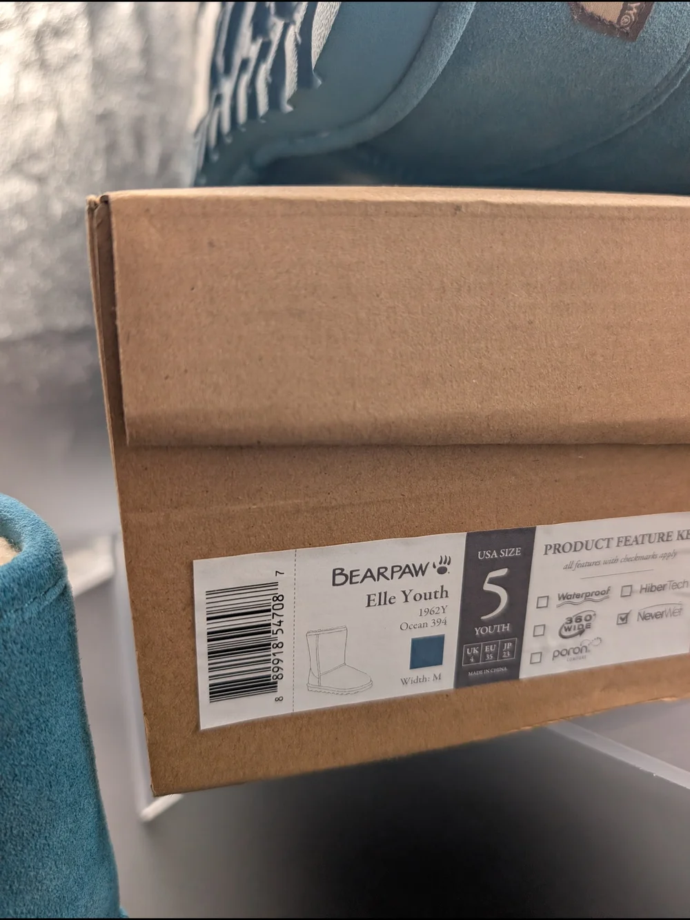 Bearpaw Kids Classic Short Boot in Teal